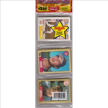 1987 Topps Baseball 49 Card Rack Pack w/ Ryne Sandberg On Front