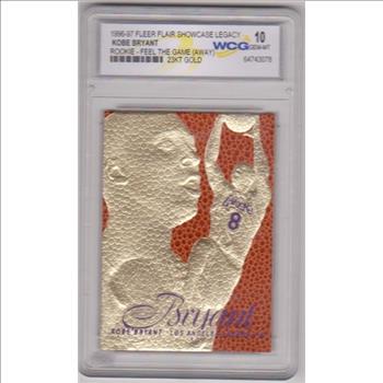 Rookie Graded Gem Mint 10 - Kobe Bryant 1996-97 Flair Showcase Legacy 23 Kt Gold Card