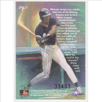 Michael Jordan Baseball Rookie - 1994 Ted Williams Company Gardiner Collection #DG-1