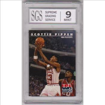 Graded Mint 9 - Scottie Pippen 1992 Skybox USA #69 Card