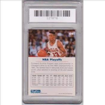 Graded Mint 9 - Scottie Pippen 1992 Skybox USA #69 Card