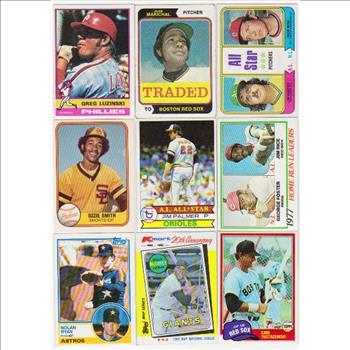9 Different Vintage Baseball Star/Hall Of Famer Cards (Nolan Ryan + More) 1974-1983