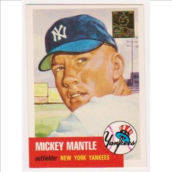 Mickey Mantle 1953 Topps #82 Commemorative Card - 1996 Topps #3 of 19 Insert Card