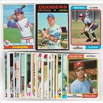 25 Different 1970's Topps Baseball Cards W/ Bert Campaneris + More (1971-1979)