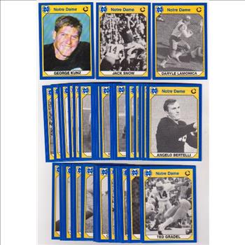 50 Different 1990 Notre Dame Collegiate Collection Cards w/ George Kunz + More