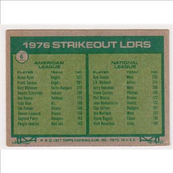 1977 Topps Nolan Ryan/Tom Seaver #6 Card - HOF'ers