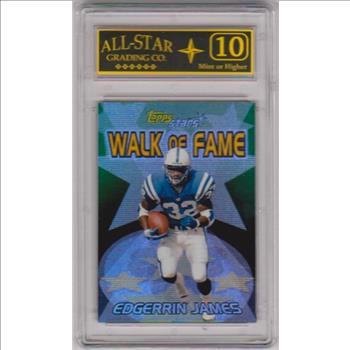 Graded 10 - Edgerrin James 2000 Topps Stars Walk Of Fame #W10 Insert Card