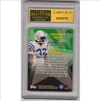 Graded 10 - Edgerrin James 2000 Topps Stars Walk Of Fame #W10 Insert Card