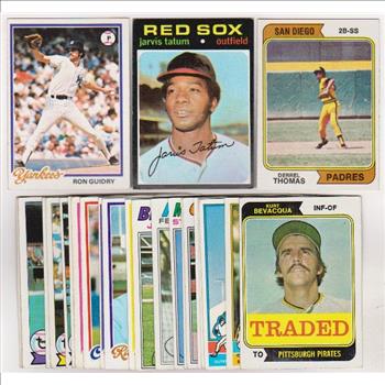 25 Different 1970's Topps Baseball Cards (1971-1979) w/ Ron Guidry + More