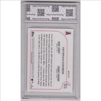 Graded Sigma Gem Mint 10 - Shohei Ohtani/Mike Trout 2022 Topps Update MVP Caliber #US115 Card