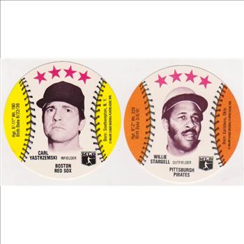 1976 Isaly's Disc Carl Yastrzemski + Willie Stargell Card Pair - HOF'ers
