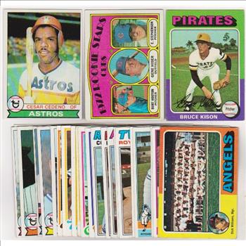 25 Different 1970's Topps Baseball Cards (1972-1979) w/ Cesar Cedeno + More