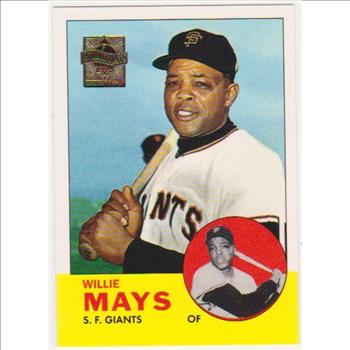 Willie Mays 1963 Topps #300 Commemorative Card - 1997 Topps #17 Insert Card