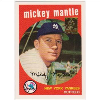 Mickey Mantle 1959 Topps #10 Commemorative Card - 1996 Topps #9 of 19 Insert Card