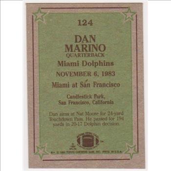 Rookie - 1984 Topps Dan Marino #124 - HOF'er