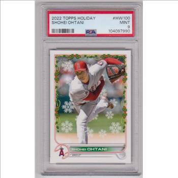 Graded PSA Mint 9 - Shohei Ohtani 2022 Topps Holiday #HW100 Card