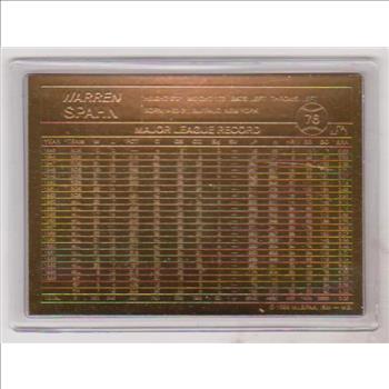22 kt Gold - Warren Spahn 1999 Danbury Mint Gold Card - HOF'er