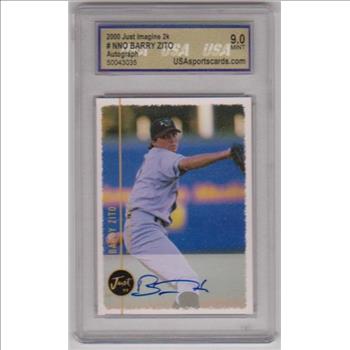 Signed Rookie Graded Mint 9 - Barry Zito 2000 Just Imagine 2K #NNO Certified Autographed Insert Card