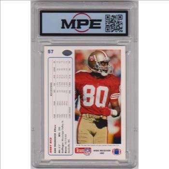 Graded MPE Gem Mint 10 - Jerry Rice 1991 Upper Deck #57 Card
