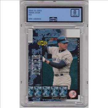 Graded MPE NM/MT 8 - Derek Jeter 2000 Upper Deck Ionix #60 Card