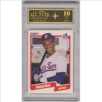 Graded 10 - Sammy Sosa 1990 Fleer #548 Rookie Card