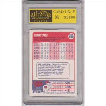 Graded 10 - Sammy Sosa 1990 Fleer #548 Rookie Card