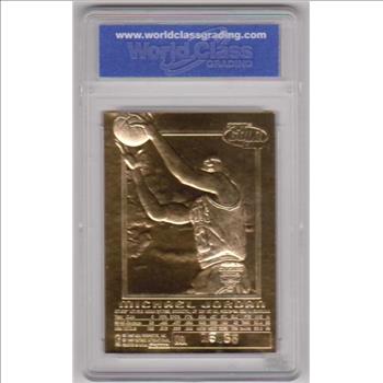 Graded Gem Mint 10 - Michael Jordan 1996-97 Skybox EX-2000 Credentials Metallic Red Border 23 Kt Gold Card