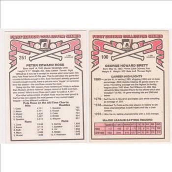1981 Donruss Pete Rose #251 + George Brett #100 Card Pair