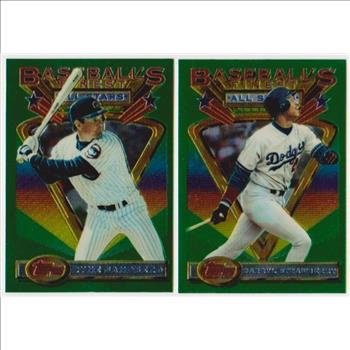 1993 Topps Finest Ryne Sandberg #105 + Darryl Strawberry #89 Card Pair