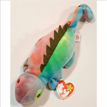 1997 Ty Beanie Baby Rainbow The Chameleon - With Iggy Error Tags