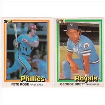 1981 Donruss Pete Rose #251 + George Brett #100 Card Pair