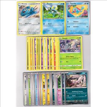 50 Different Pokemon Trading Cards w/ Squirtle + More