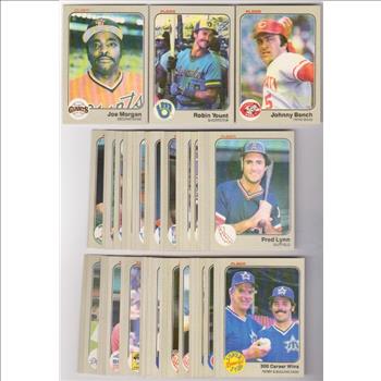 50 Different 1983 Fleer Baseball Cards w/ Johnny Bench+ More