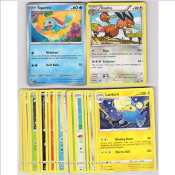 25 Different Pokemon Trading Cards w/ Squirtle + More
