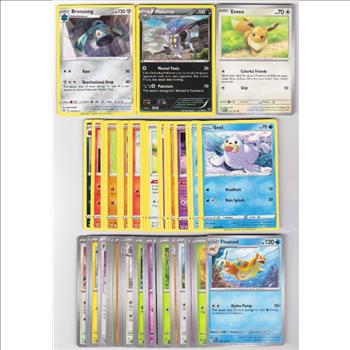 50 Different Pokemon Trading Cards w/ Eevee + More