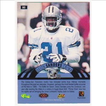 Only 499 Exist - Deion Sanders 1996 Classic NFL Experience Printers Proof #80 Insert Card