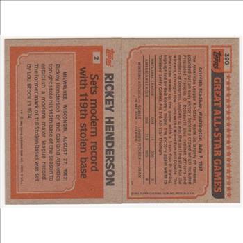 1983 Topps Rickey Henderson #2 + Reggie Jackson #390 Card Pair