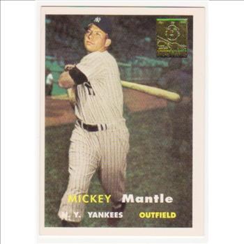 Mickey Mantle 1957 Topps #95 Commemorative Card - 1996 Topps #7 of 19 Insert Card