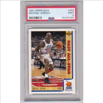 Graded PSA Mint 9 - Michael Jordan 1991-92 Upper Deck #452 Card