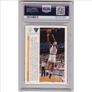 Graded PSA Mint 9 - Michael Jordan 1991-92 Upper Deck #452 Card