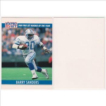 Barry Sanders 1990 Pro Set White Border Double Front Error + Blank Front Error Card Pair