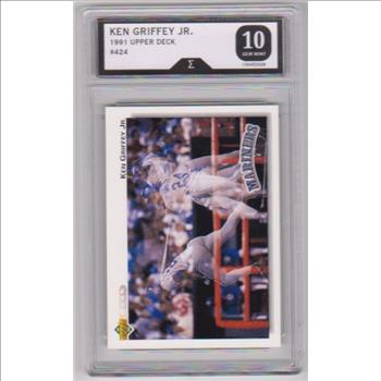 Graded Sigma Gem Mint 10 - Ken Griffey Jr. 1992 Upper Deck #424 Card