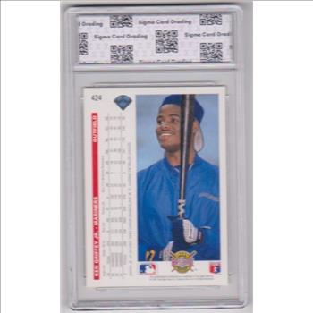 Graded Sigma Gem Mint 10 - Ken Griffey Jr. 1992 Upper Deck #424 Card