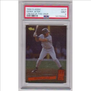 Graded PSA Mint 9 - Derek Jeter 1994 Classic Cream Of The Crop #C17 Insert Card