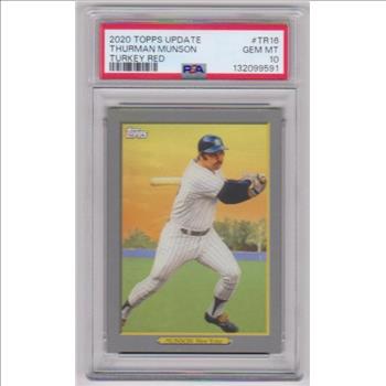 Graded PSA Gem Mint 10 - Thurman Munson 2020 Topps Update Turkey Red #TR-16 Insert Card
