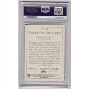 Graded PSA Gem Mint 10 - Thurman Munson 2020 Topps Update Turkey Red #TR-16 Insert Card