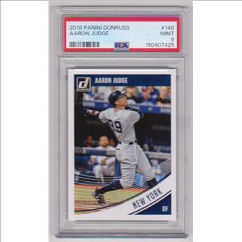 Graded PSA Mint 9 - Aaron Judge 2018 Donruss #148 Card