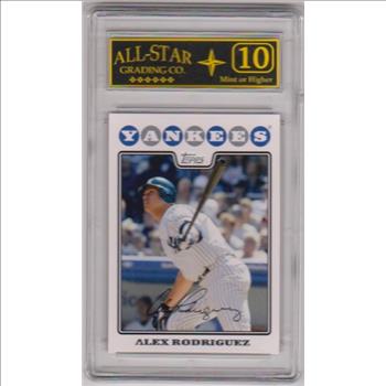 Graded 10 - Alex Rodriguez 2008 Topps New York Yankees Team Set #NYY1 Card
