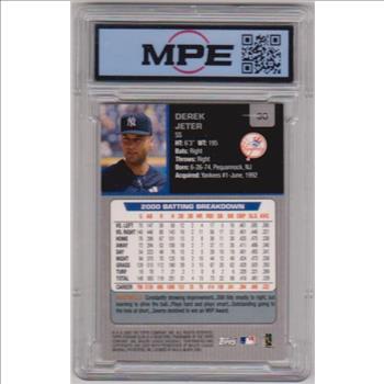 Graded MPE Mint+ 9.5 - Derek Jeter 2001 Stadium Club #30 Card