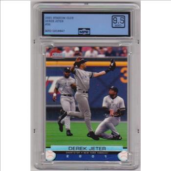Graded MPE Mint+ 9.5 - Derek Jeter 2001 Stadium Club #30 Card